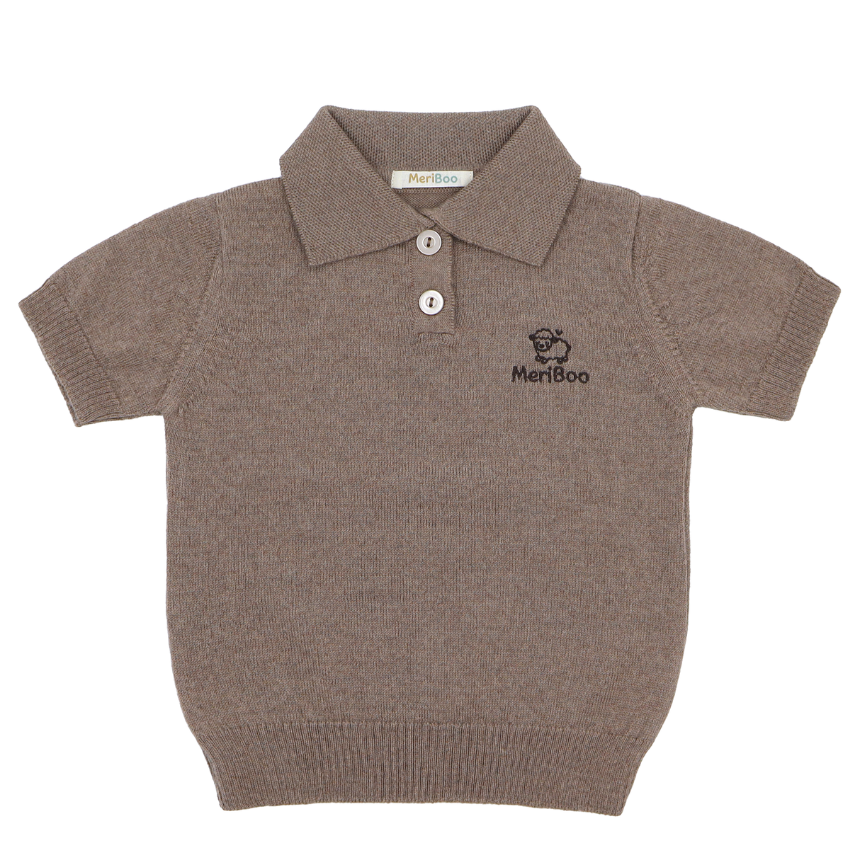 Bluză tricotată pentru copii cu guler din 100% lână merino organică