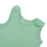Salopetă (romper) din 100% lână merino fină organică, cu nasturi pe umeri