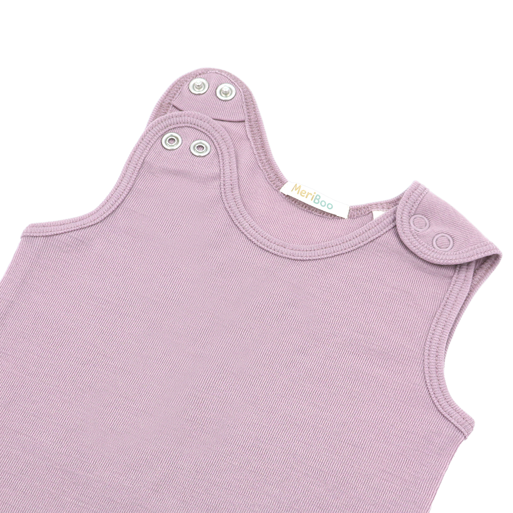 Salopetă (romper) din 100% lână merino fină organică, cu nasturi pe umeri
